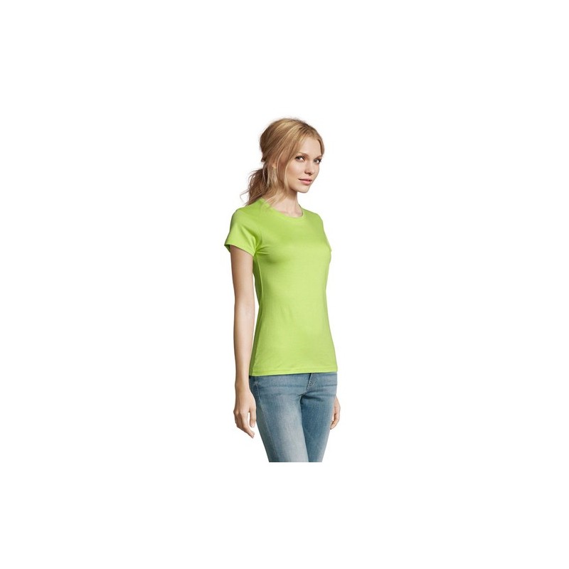 T-Shirt Femme Personnalisé 190g Confort et Style - Imperial Women Matières : coton Taille textile : L Couleurs : vert pomme marq