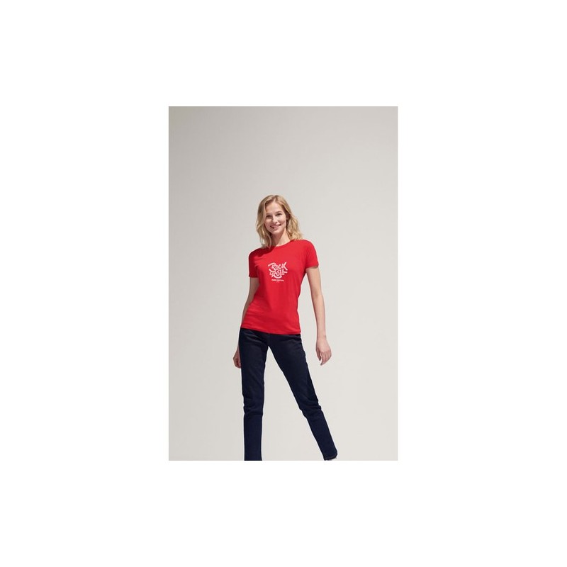 T-Shirt Femme Personnalisé 190g Confort et Style - Imperial Women Matières : coton Taille textile : L Couleurs : vert pomme impr