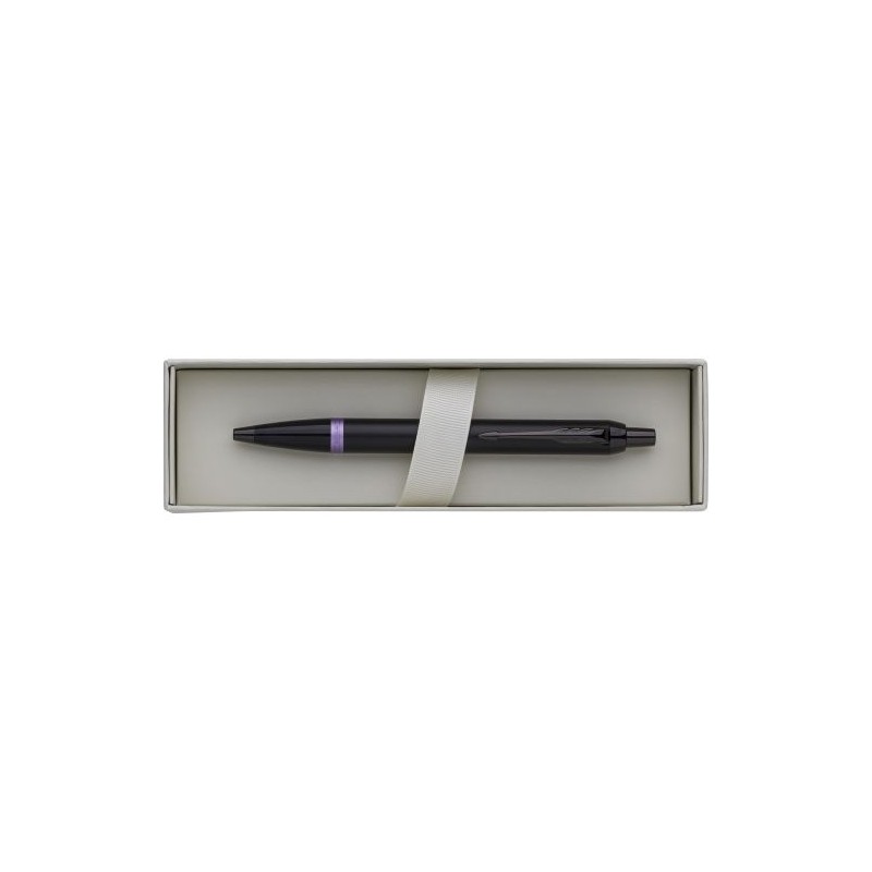 Stylo bille personnalisé luxe Parker IM Vibrant Rings Matières : métal Couleurs : noir impression logo haute qualité