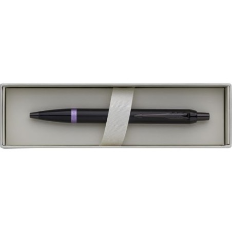 Stylo bille personnalisé luxe Parker IM Vibrant Rings Matières : métal Couleurs : noir impression logo haute qualité
