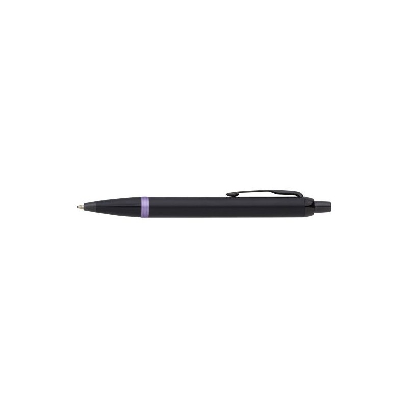 Stylo bille personnalisé luxe Parker IM Vibrant Rings Matières : métal Couleurs : noir marquage couleur éclatante