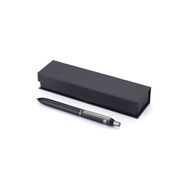Stylo bille personnalisé en aluminium pour cadeau d'entreprise Alistair Matières : aluminium Couleurs : noir personnalisable ave
