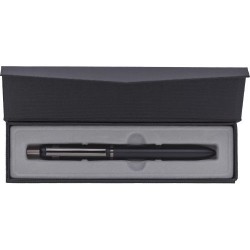 Stylo bille personnalisé en aluminium pour cadeau d'entreprise Alistair Matières : aluminium Couleurs : noir marquage laser ultr