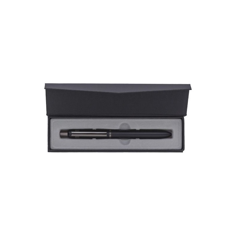 Stylo bille personnalisé en aluminium pour cadeau d'entreprise Alistair Matières : aluminium Couleurs : noir marquage laser ultr