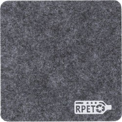 Sous-verre Éco-responsable en feutre rPET Personnalisé - Lawrence Matières : bambou Couleurs : gris marquage laser ultra précis