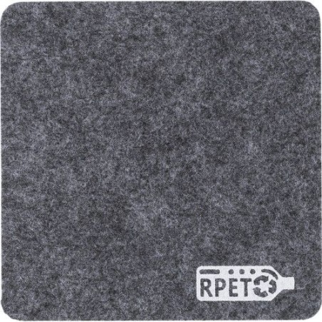 Sous-verre Éco-responsable en feutre rPET Personnalisé - Lawrence Matières : bambou Couleurs : gris marquage laser ultra précis