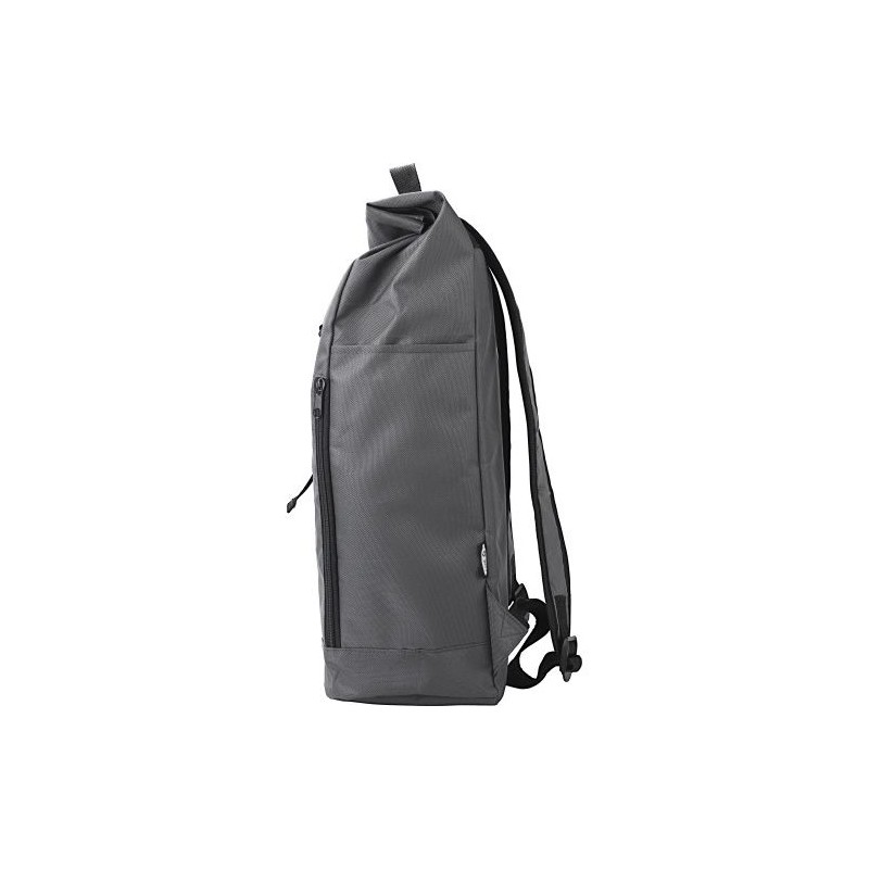 Sac à dos roll-top  en polyester rPET - Evie Matières : polyester Couleurs : noir cadeau collaborateur premium