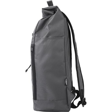 Sac à dos roll-top  en polyester rPET - Evie Matières : polyester Couleurs : noir cadeau collaborateur premium