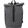 Sac à dos roll-top  en polyester rPET - Evie Matières : polyester Couleurs : gris personnalisable avec votre logo