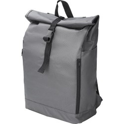 Sac à dos roll-top  en polyester rPET - Evie Matières : polyester Couleurs : gris cadeau entreprise pas cher