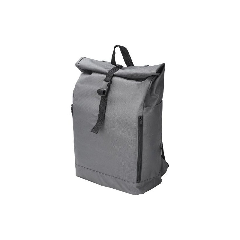 Sac à dos roll-top  en polyester rPET - Evie Matières : polyester Couleurs : gris cadeau entreprise pas cher