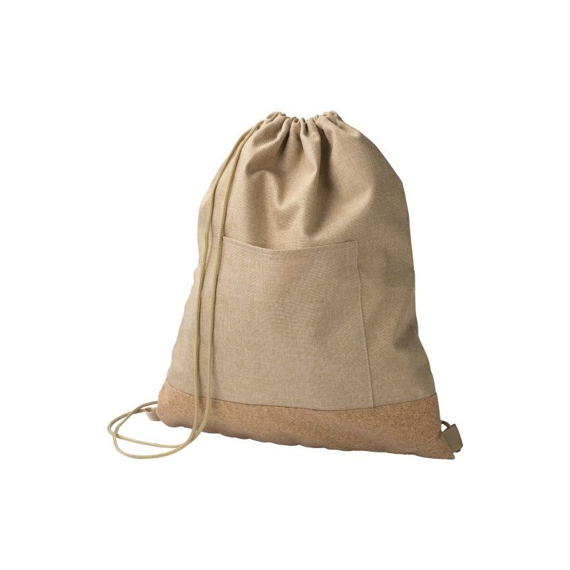 Sac à dos  en polyester rPET Ansel Matières : liège Couleurs : kaki personnalisable avec votre logo