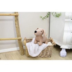 Peluche Côtière Personnalisée 'Chien' en Polyester - Liza Matières : polyester Couleurs : brun marquage laser ultra précis