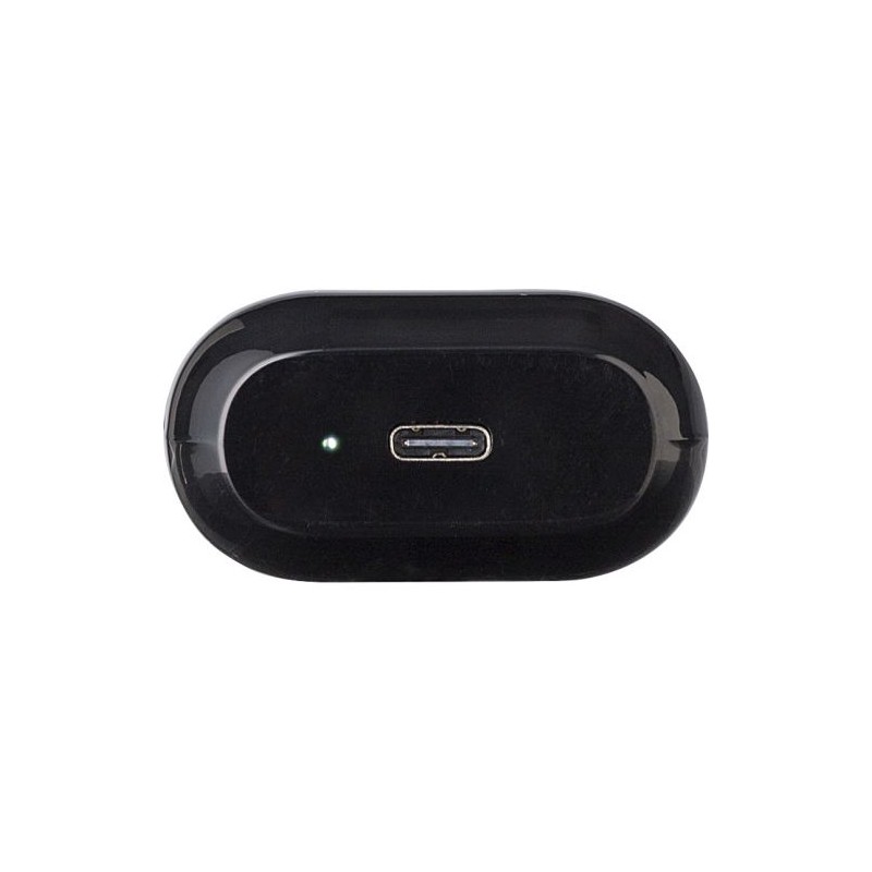 Oreillettes sans fil personnalisées en ABS - Waylon Matières : bambou Couleurs : noir marquage laser ultra précis
