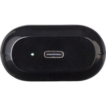 Oreillettes sans fil personnalisées en ABS - Waylon Matières : bambou Couleurs : noir marquage laser ultra précis