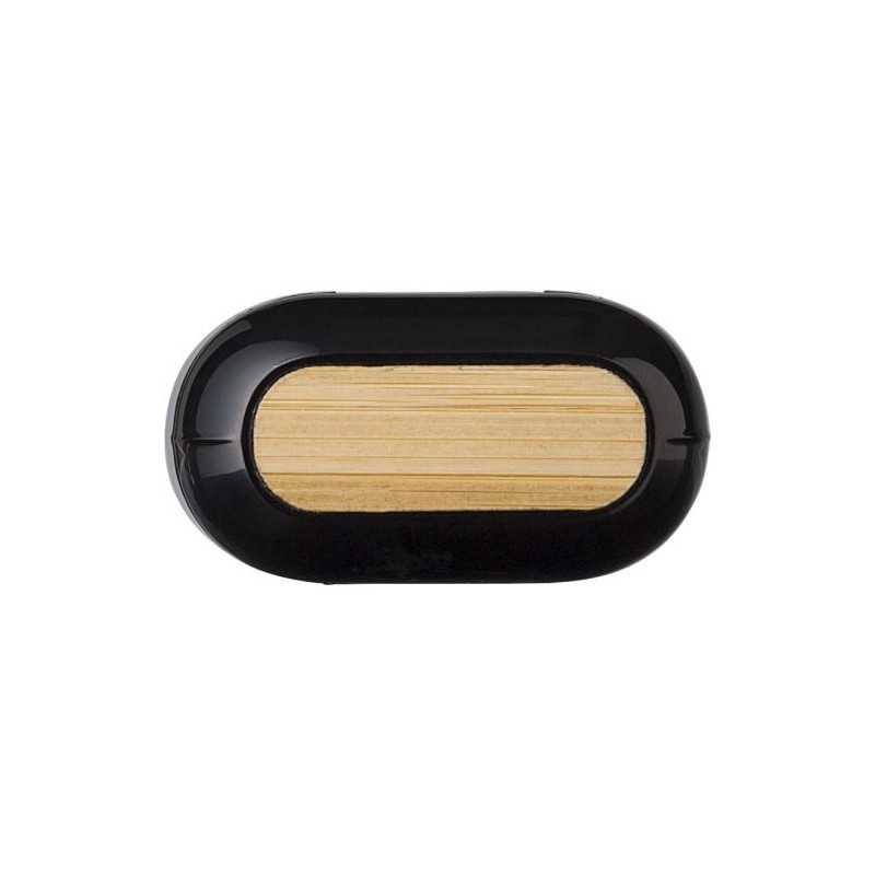 Oreillettes sans fil personnalisées en ABS - Waylon Matières : bambou Couleurs : noir cadeau collaborateur premium
