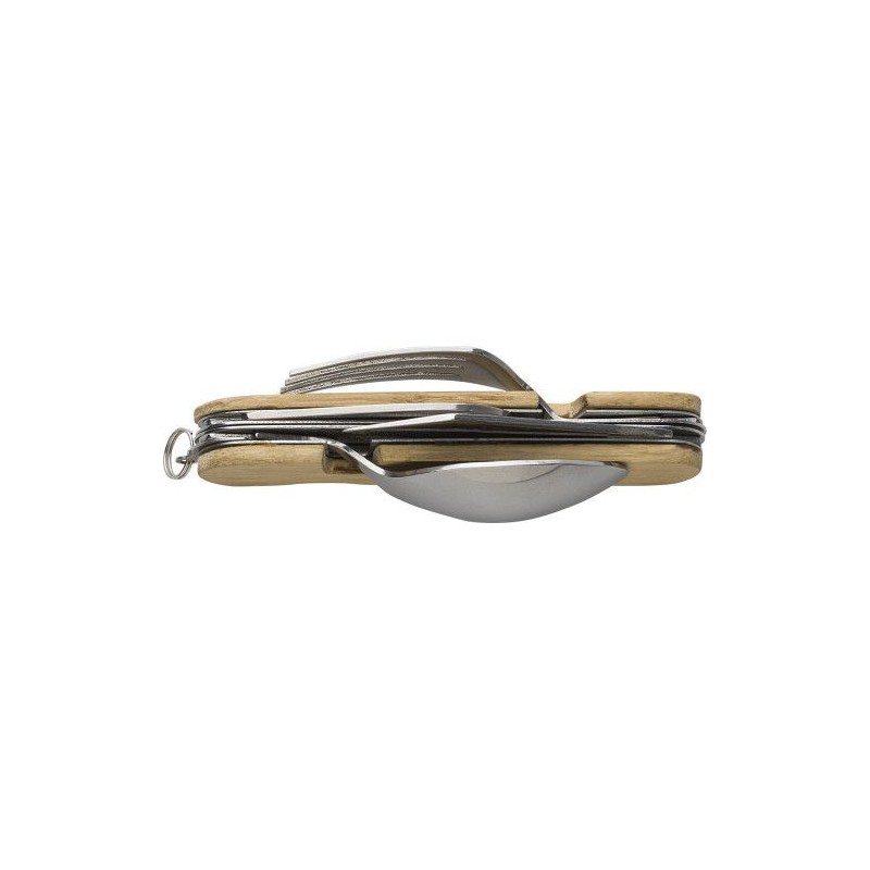 Couverts multifonctionnels s en bambou - Ainsley Matières : bambou Couleurs : brun marquage laser ultra précis