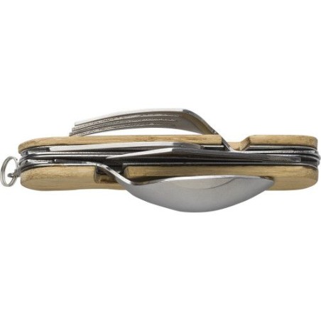 Couverts multifonctionnels s en bambou - Ainsley Matières : bambou Couleurs : brun marquage laser ultra précis