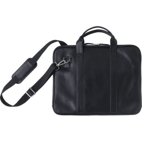 Sacoche en cuir personnalisée pour ordinateur portable - Michael Matières : cuir Couleurs : noir