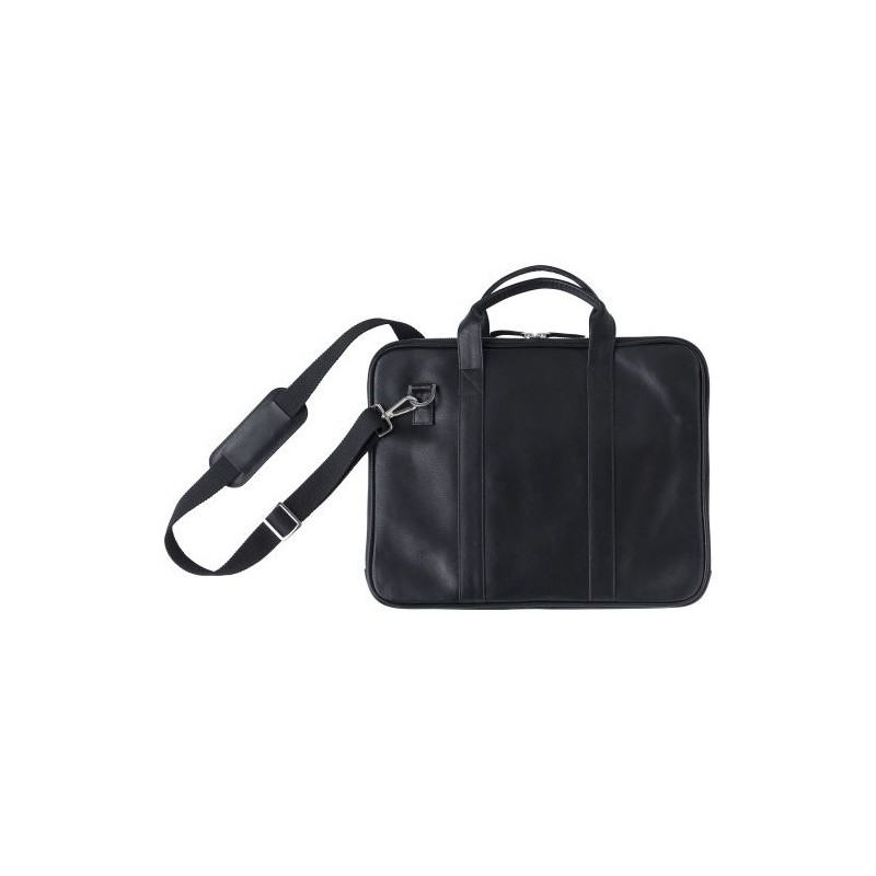 Sacoche en cuir personnalisée pour ordinateur portable - Michael Matières : cuir Couleurs : noir personnalisable avec votre logo