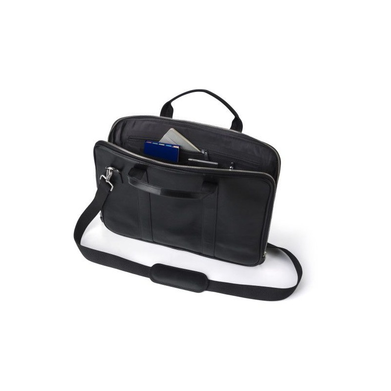 Sacoche en cuir personnalisée pour ordinateur portable - Michael Matières : cuir Couleurs : noir cadeau entreprise pas cher