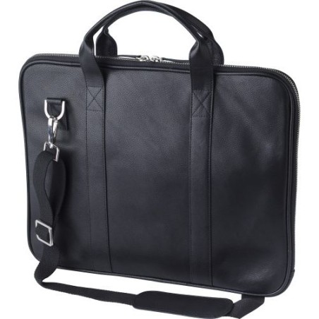 Sacoche en cuir personnalisée pour ordinateur portable - Michael Matières : cuir Couleurs : noir goodies publicitaire événementi