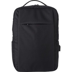 Sac à dos personnalisé en polyester rPET pour ordinateur Jesse Matières : alliage Couleurs : noir cadeau entreprise pas cher
