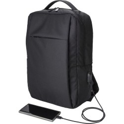 Sac à dos personnalisé en polyester rPET pour ordinateur Jesse Matières : alliage Couleurs : noir impression haute définition