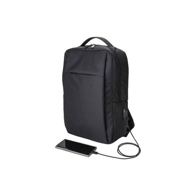Sac à dos personnalisé en polyester rPET pour ordinateur Jesse Matières : alliage Couleurs : noir impression haute définition