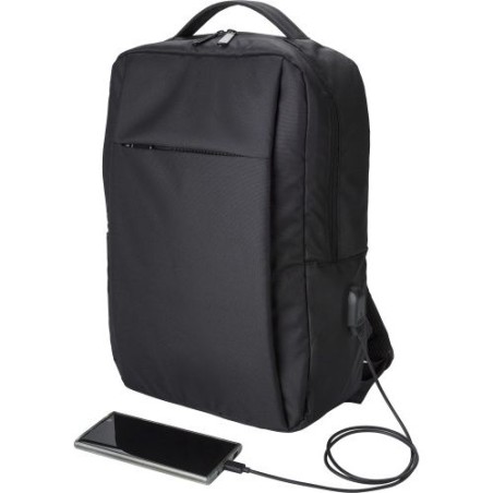 Sac à dos personnalisé en polyester rPET pour ordinateur Jesse Matières : alliage Couleurs : noir impression haute définition