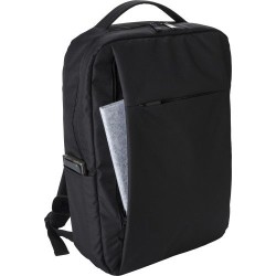 Sac à dos personnalisé en polyester rPET pour ordinateur Jesse Matières : alliage Couleurs : noir marquage laser ultra précis