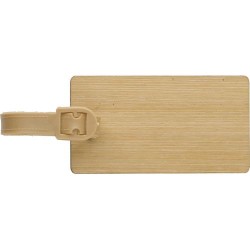 Porte-étiquette personnalisé en bambou pour valise - Shawn Matières : bambou Couleurs : brun