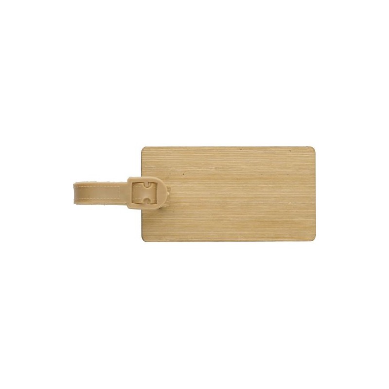 Porte-étiquette personnalisé en bambou pour valise - Shawn Matières : bambou Couleurs : brun