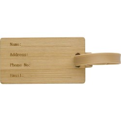 Porte-étiquette personnalisé en bambou pour valise - Shawn Matières : bambou Couleurs : brun 2