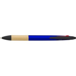 Stylo bille  3 mines en ABS - Malachi Matières : acier Couleurs : bleu cobalt cadeau entreprise pas cher