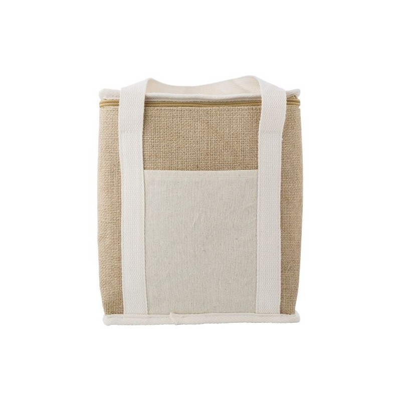 Sac isotherme  en jute personnalisé - Raveena, idéal pour vos sorties Matières : coton Couleurs : brun