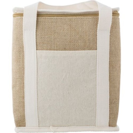 Sac isotherme  en jute personnalisé - Raveena, idéal pour vos sorties Matières : coton Couleurs : brun