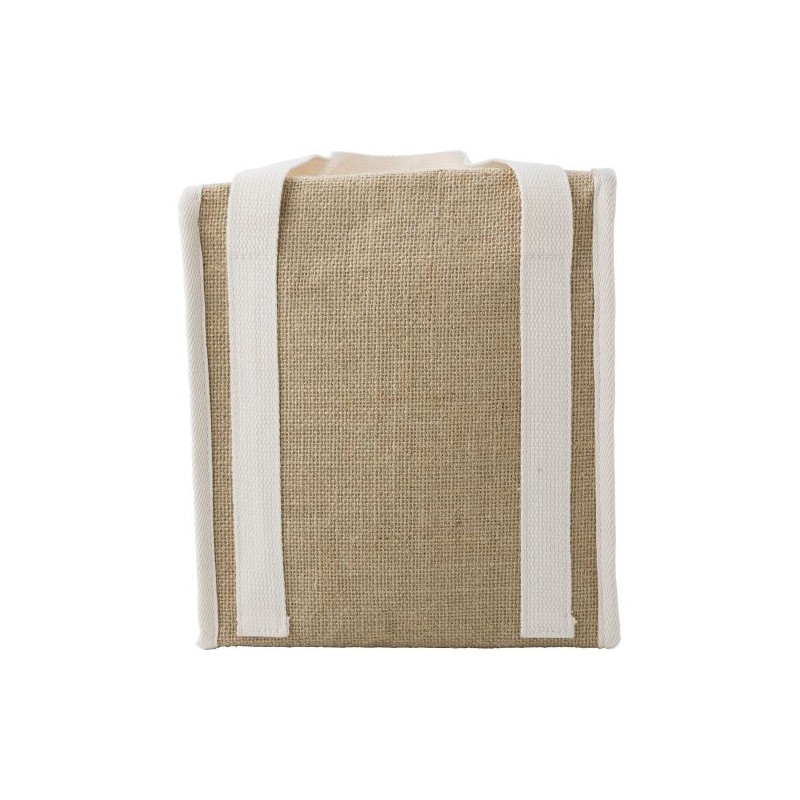 Sac isotherme  en jute personnalisé - Raveena, idéal pour vos sorties Matières : coton Couleurs : brun personnalisable avec votr