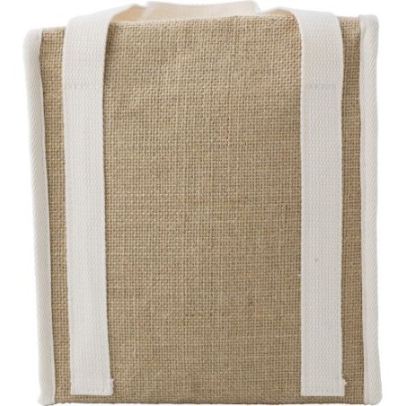 Sac isotherme  en jute personnalisé - Raveena, idéal pour vos sorties Matières : coton Couleurs : brun personnalisable avec votr