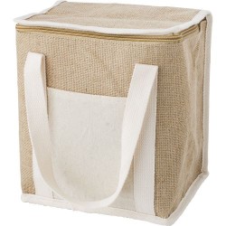 Sac isotherme  en jute personnalisé - Raveena, idéal pour vos sorties Matières : coton Couleurs : brun goodies publicitaire évén