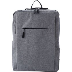 Sac à dos en polyester personnalisé pour ordinateur - Carlito Matières : polyester Couleurs : noir marquage laser ultra précis