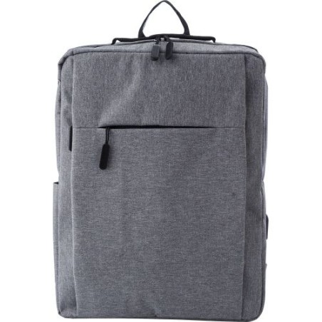 Sac à dos en polyester personnalisé pour ordinateur - Carlito Matières : polyester Couleurs : noir marquage laser ultra précis