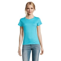 T-Shirt Femme Personnalisé 190g Confort et Style - Imperial Women Matières : coton Taille textile : XXL Couleurs : bleu atoll ob