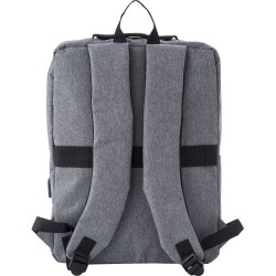 Sac à dos en polyester personnalisé pour ordinateur - Carlito Matières : polyester Couleurs : gris cadeau entreprise pas cher