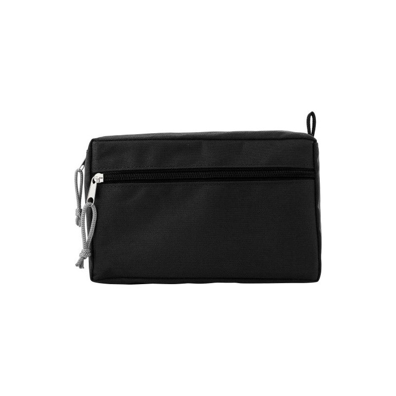 Trousse de toilette  en rPET personnalisée - Natasha Matières : fer Couleurs : noir