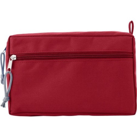 Trousse de toilette  en rPET personnalisée - Natasha Matières : fer Couleurs : rouge cadeau entreprise pas cher