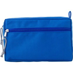 Trousse de toilette  en rPET personnalisée - Natasha Matières : fer Couleurs : bleu cobalt personnalisable avec votre logo