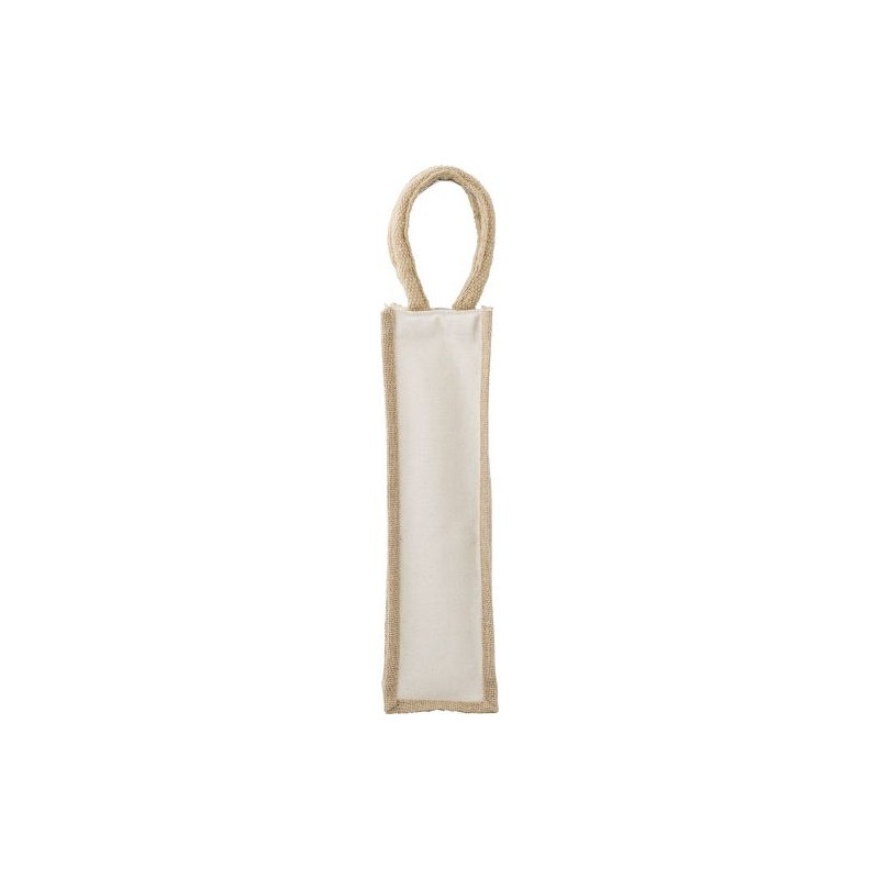 Sac à vin personnalisé en coton - Brett, cadeau idéal Matières : coton Couleurs : brun