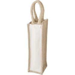 Sac à vin personnalisé en coton - Brett, cadeau idéal Matières : coton Couleurs : brun impression haute définition