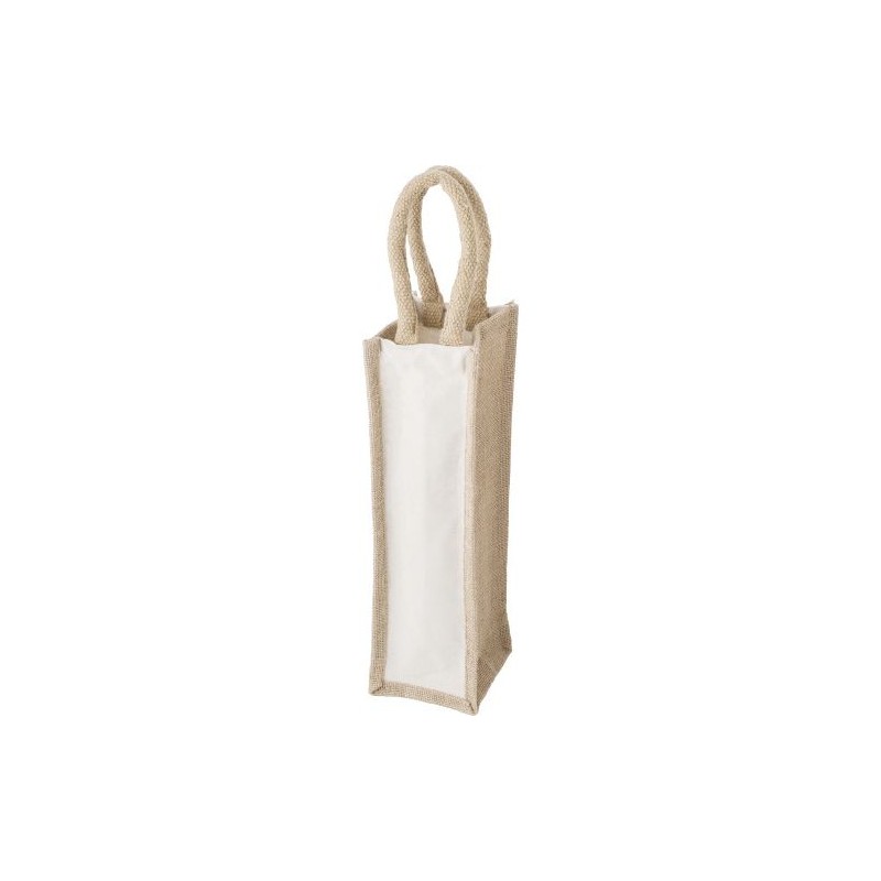 Sac à vin personnalisé en coton - Brett, cadeau idéal Matières : coton Couleurs : brun impression haute définition